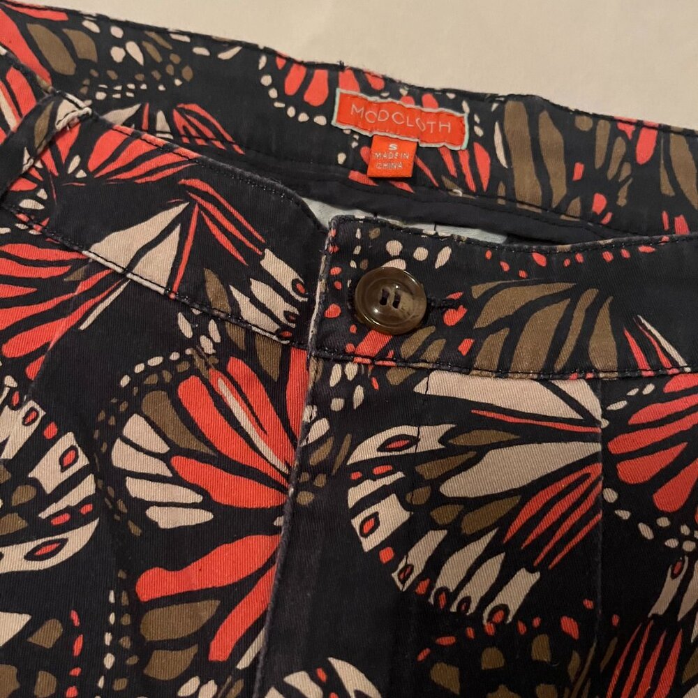 Modcloth Legendary Lifestyle Butterfly Print Slim Straight Pants - Picture 3 of 4